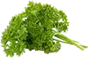 घुंघराले अजमोद या अन्य ताजा जड़ी बूटी