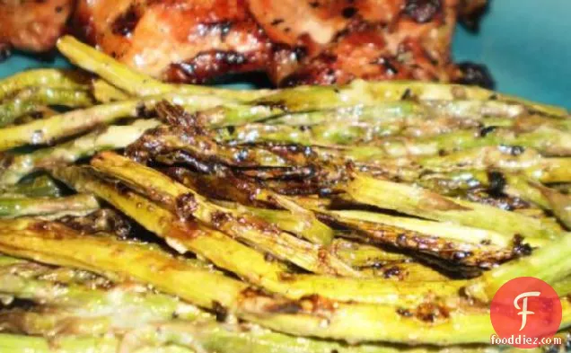 Mustard and Mayonnaise Glazed Asparagus (Grilled)