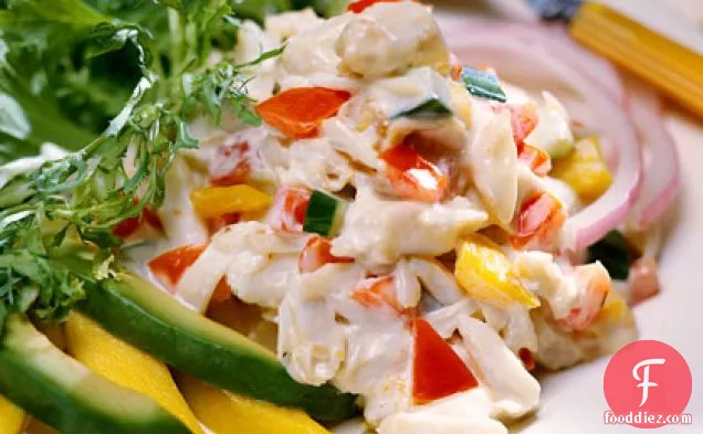 Caribbean Crabmeat Salad With Creamy Gingered Dressing