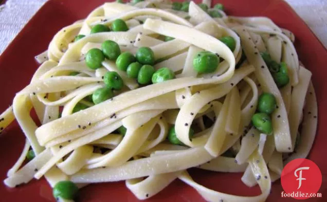 Noodles With Poppy Seeds & Peas