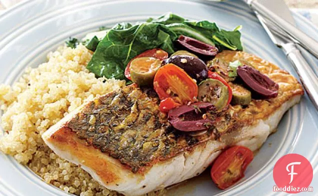 Sea Bass with Tomatoes and Olives