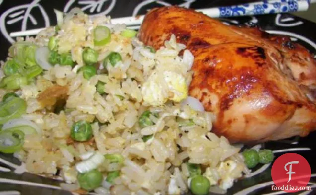 Barbecue Chicken With Fried Rice