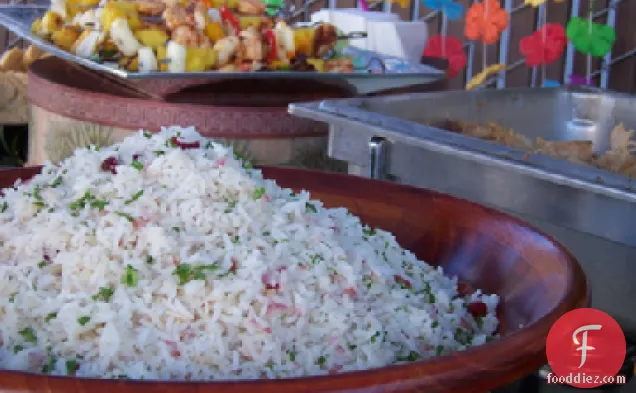 Coconut Rice Erupting With Spices, Nuts & Peas