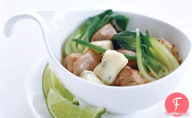 Thai Chicken Stew with Potato-Chive Dumplings