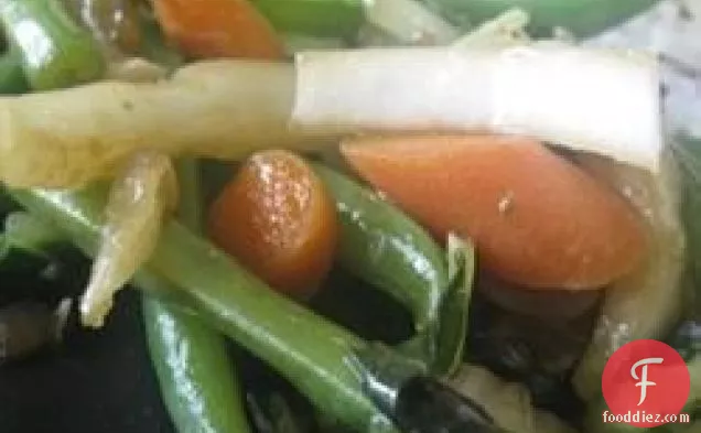 Bok Choy, Carrots and Green Beans