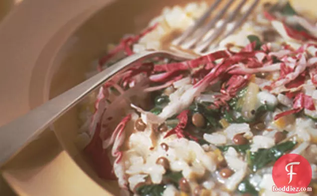 French Lentil and Swiss Chard Risotto