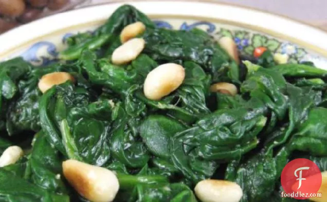 Spinach with Pine Nuts