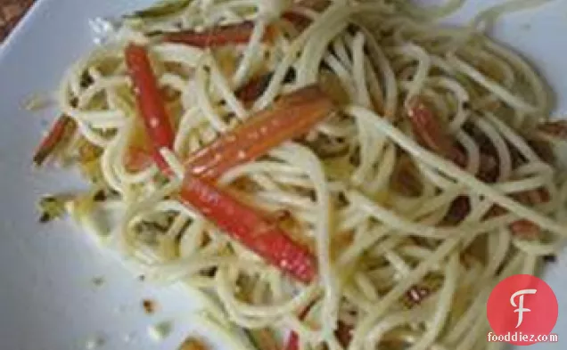Chard Stalks and Garlic Scape Pasta