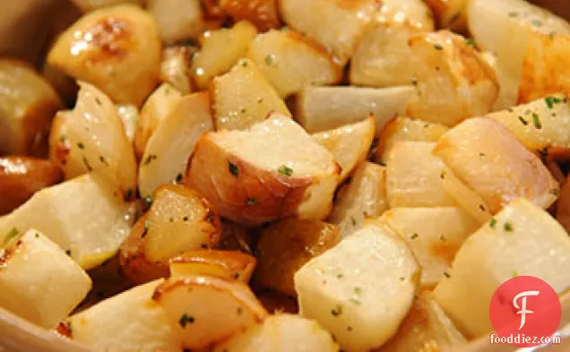 Roasted Turnips and Pears with Rosemary-Honey Drizzle