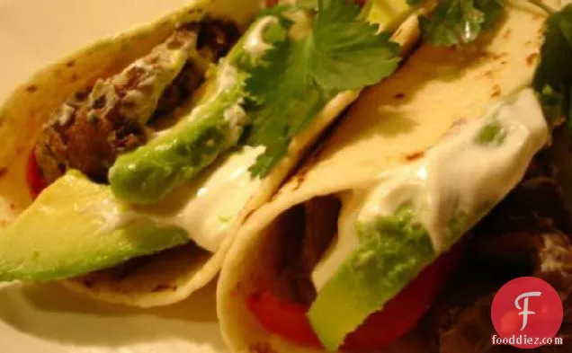 Seared Steak, Pepper & Onion Fajitas (from Fine Cooking)