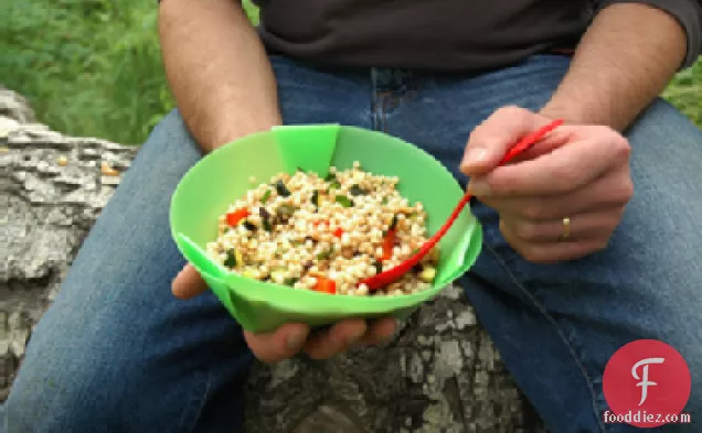 Campfire Couscous Salad with Bell Peppers and Mint Recipe