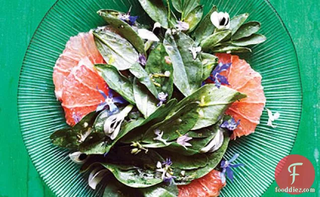 Fava Green, Grapefruit, and Flower Salad
