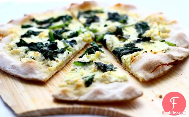 Pizza With Broccoli Rabe, Fontina And Meyer Lemon