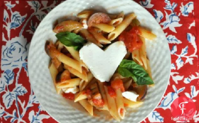 Penne with Eggplant and Mozzarella