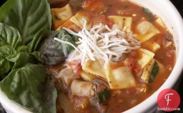 Eggplant Raviolini Soup