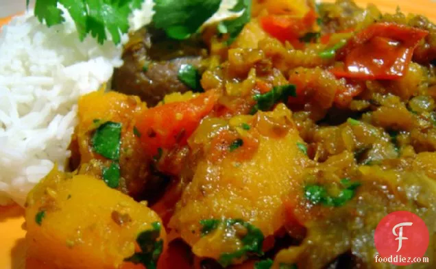 Oven-Roasted Eggplant and Butternut Squash Curry