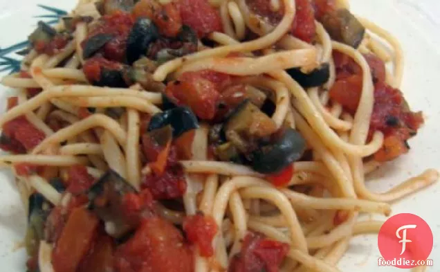 Spaghetti With Tomato and Aubergine (Eggplant) Sauce