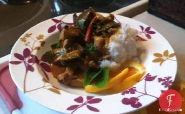 Red Curry Chicken and Eggplant (Aubergine)