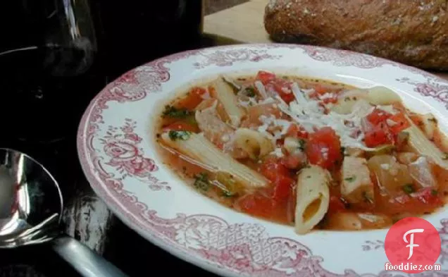 Ratatouille Soup With Pork and Penne