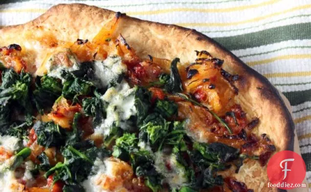 Pizza With Sun-dried Tomato Onion Jam And Broccoli Rabe