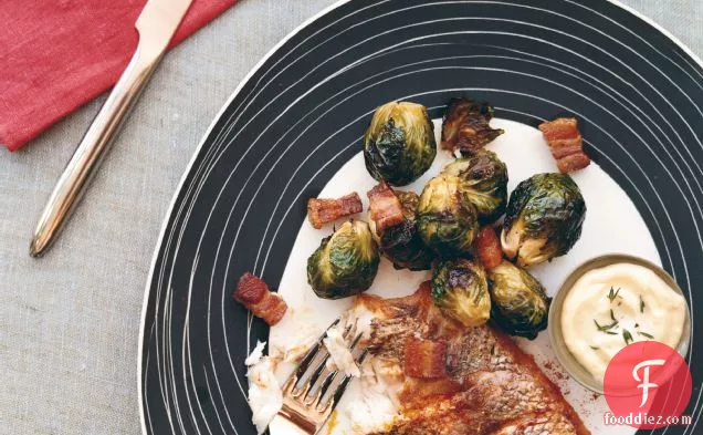 Striped Bass with Caramelized Brussels Sprouts