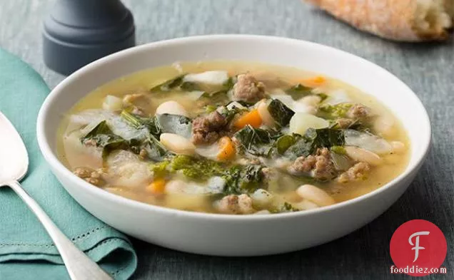 Sausage, Beans and Broccoli Rabe Soup