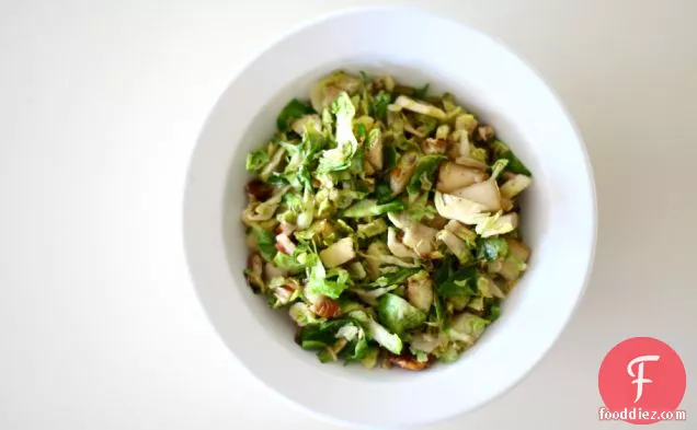 Shredded Brussels Sprouts With Pecans And Pear