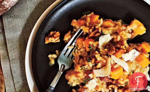 Roasted Butternut Squash Risotto with Sugared Walnuts