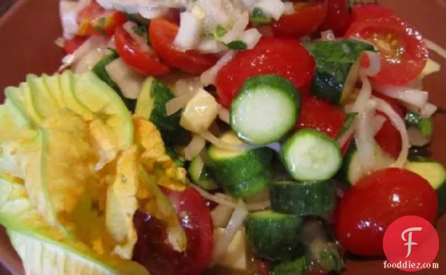 Tomato Zucchini and Cheese Toss