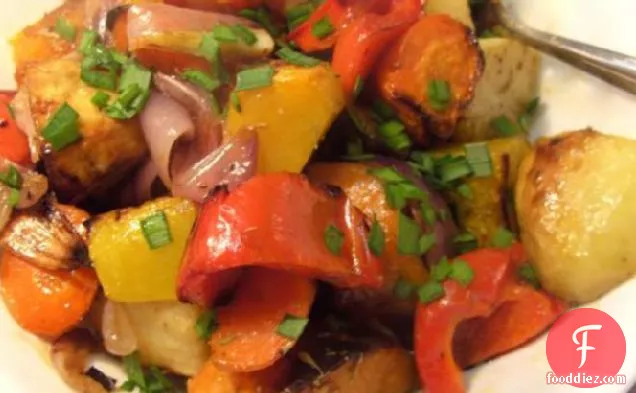Roasted Root Vegetables With Maple Balsamic Dressing