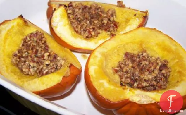Acorn Squash With Spiced Brazil Nut Filling