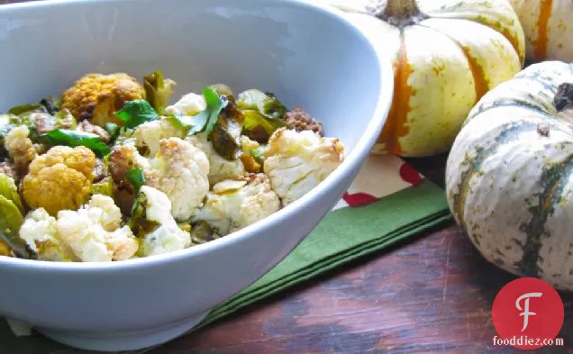 Cauliflower And Brussels Sprouts With Chorizo