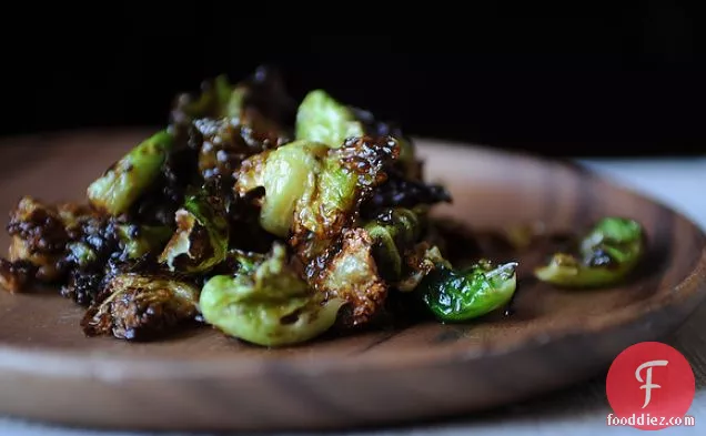 Crispy Fried Brussels Sprouts With Honey And Sriracha