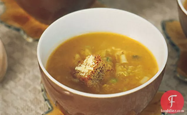 Ginger Squash Soup with Parmesan Croutons