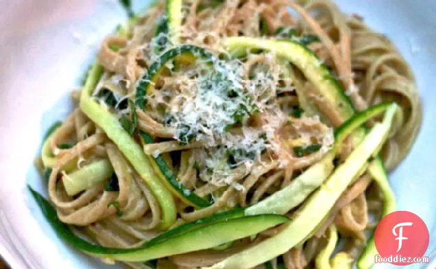 Dinner Tonight: Whole Wheat Pasta with Julienned Zucchini
