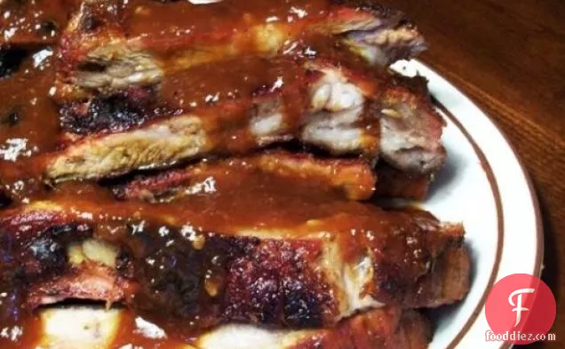 Smoky Sweet Spareribs With Sauce and Beans
