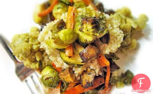 Roasted Brussels Sprouts Recipe With Refried Butter Beans And Rice