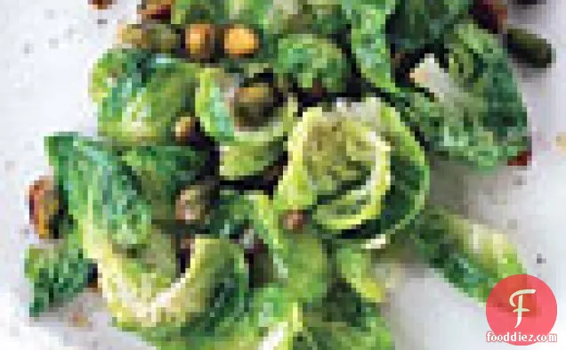 Sauteed Brussels Sprouts with Lemon and Pistachios