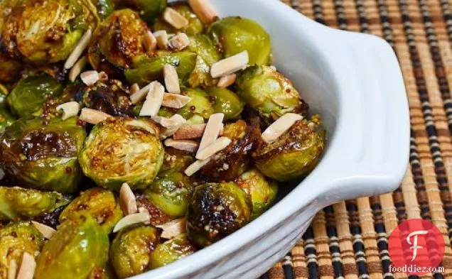Maple Dijon Roasted Brussels Sprouts