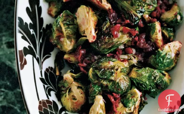 Roasted Brussels Sprouts with Cranberry Brown Butter