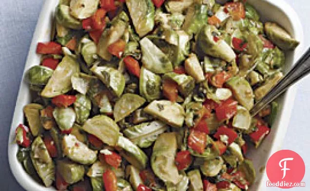 Stir-fried Brussels Sprouts With Red Pepper
