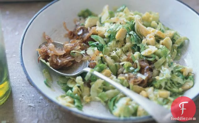 Brussels Sprout Hash With Caramelized Shallots