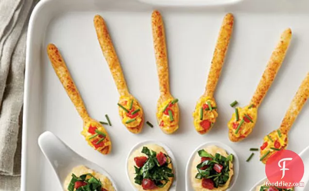 Cracker Spoons with Creamy Pimiento Cheese