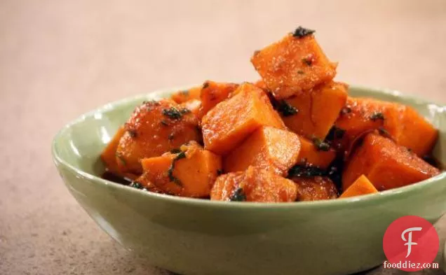 Sweet Potatoes Glazed with Molasses, Pecans and Bourbon