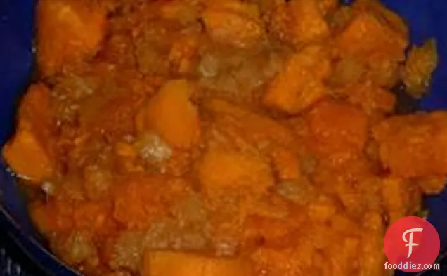 Spicy Glazed Sweet Potatoes and Pineapples