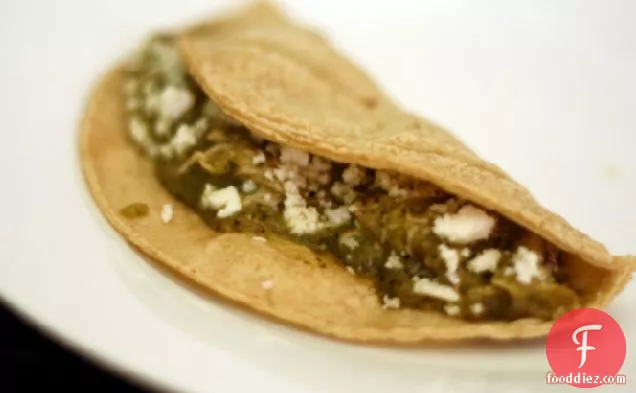 Dinner Tonight: Shredded Chicken and Tomatillo Tacos with Queso Fresco