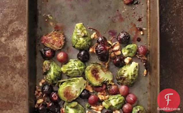 Roasted Brussels Sprouts And Grapes With Walnuts