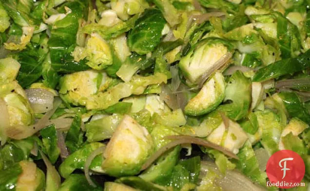 Sherry-shallot Warm Brussels Sprouts Slaw