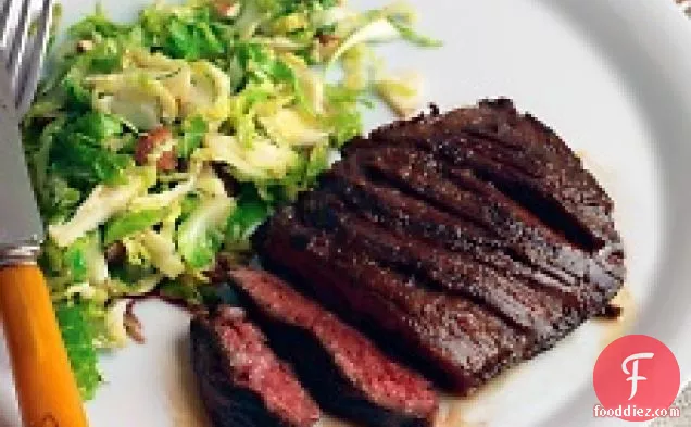 Seared Steak With Brussels Sprouts And Almonds