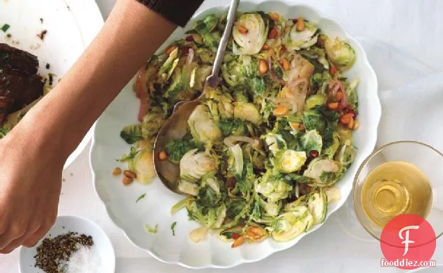 Shaved Brussels Sprout And Shallot Sauté